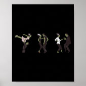 Grappige retro Frankenstein monster en bruid danse Poster (Voorkant)