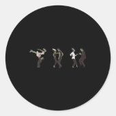 Grappige retro Frankenstein monster en bruid danse Ronde Sticker (Voorkant)