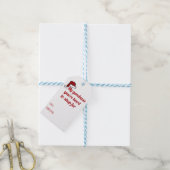 Grappige Retro Funky Met de Hand Getekende Kerstma Cadeaulabel (Met Touw)