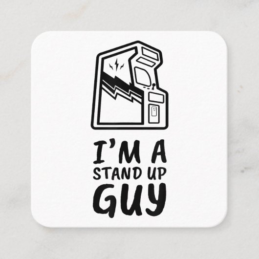 Grappige Retro Gamer Arcade Old School 80's Videog Vierkante Visitekaartje (Voorkant)