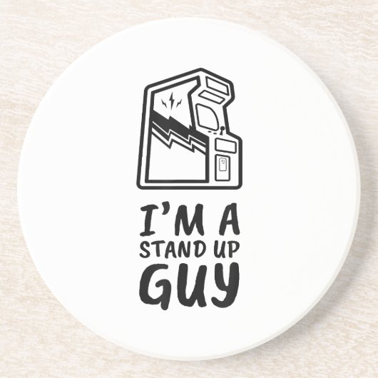 Grappige Retro Gamer Arcade Old School 80's Videog Zandsteen Onderzetter (Voorkant)