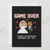 Grappige Retro Gamer Huwelijk "Game Over" Pixel Ar (Voorkant)