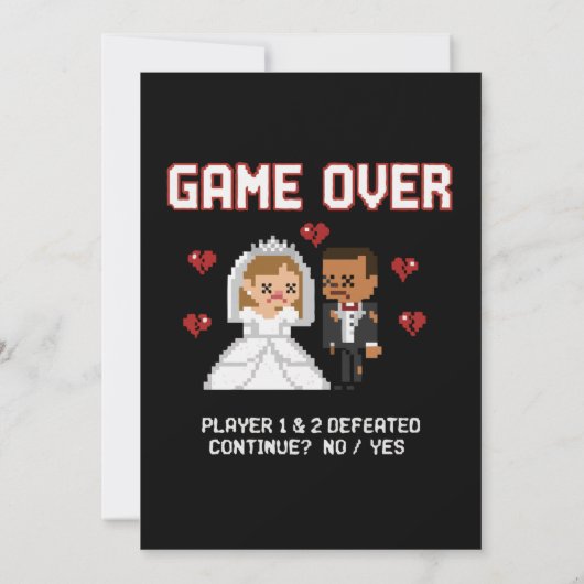Grappige Retro Gamer Huwelijk "Game Over" Pixel Ar (Achterkant)