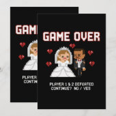 Grappige Retro Gamer Huwelijk "Game Over" Pixel Ar (Voorkant / Achterkant)