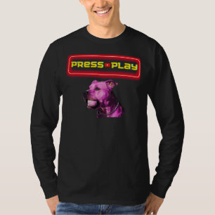 Grappige Retro Gamer Pitbull Hond T-shirt