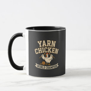 Grappige Retro Garens Brei Kip Kampioen Koffiemok Mok