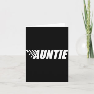 Grappige Retro Geruite Tante Zwart Witte Race Kaart