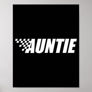 Grappige Retro Geruite Tante Zwart Witte Race Poster
