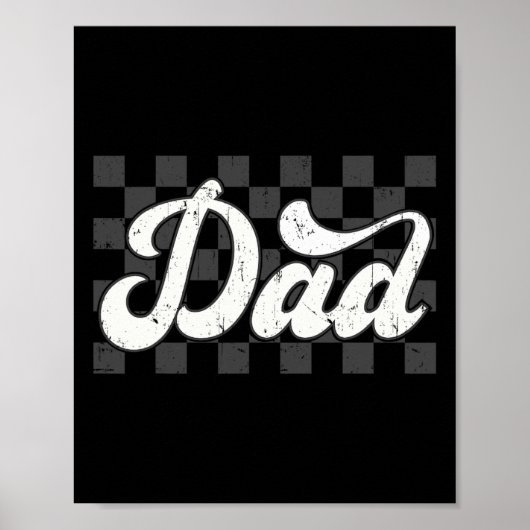 Grappige retro geruite vader vaders dag familie poster (Voorkant)