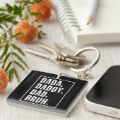 Grappige retro gestresste papa verjaardag Vaderdag Sleutelhanger (Voorkant Rechts)