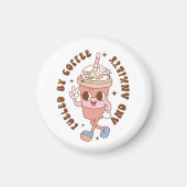 Grappige retro gevoed door koffie en angst magneet (Voorkant)