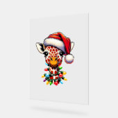 Grappige Retro Giraffe Lover Kerstboom Lig Acryl Bord (Hoek)