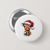 Grappige Retro Giraffe Lover Kerstboom Lig Ronde Button 5,7 Cm (Voorkant /achterkant)