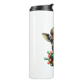 Grappige Retro Giraffe Lover Kerstboom Lig Thermosbeker (Gedraaid links)