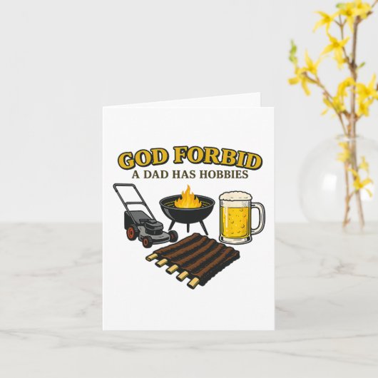 Grappige retro God verhoede dat een vader Hobbies  Kaart (Gele Bloem)