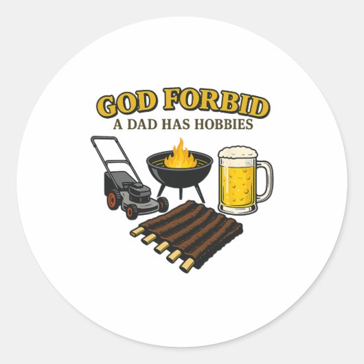 Grappige retro God verhoede dat een vader Hobbies  Ronde Sticker (Voorkant)