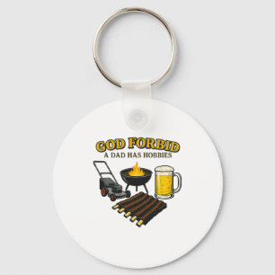 Grappige retro God verhoede dat een vader Hobbies Sleutelhanger