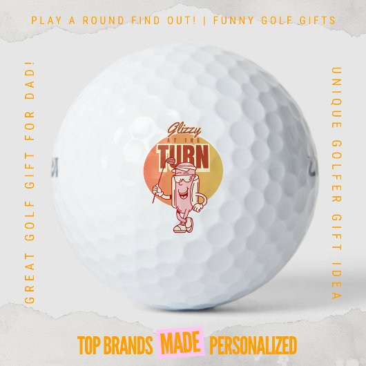 Grappige Retro Golf Hotdog Mascotte Glizzy Bij De Golfballen