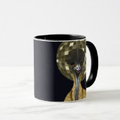 Grappige Retro Gouden Disco Bal Emu Bird Mok (Voorkant rechts)