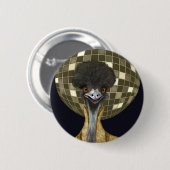 Grappige Retro Gouden Disco Bal Emu Bird Ronde Button 5,7 Cm (Voorkant /achterkant)