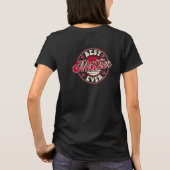 Grappige retro groovy beste moeder ooit rood geel t-shirt (Achterkant)
