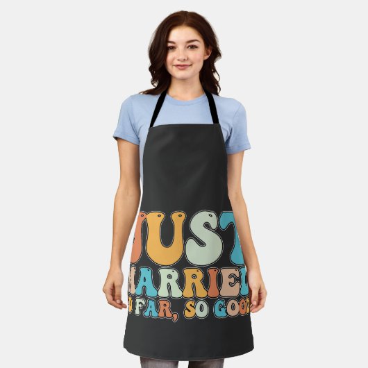 Grappige retro groovy is net zo goed getrouwd schort (Gedragen)