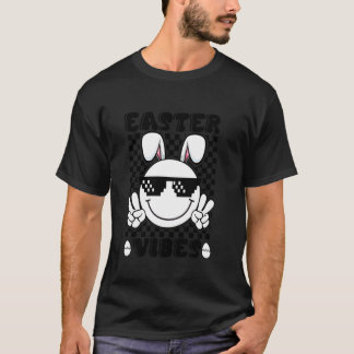 Grappige Retro Groovy Pasen Sfeer Konijn Lachend G T-shirt