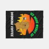 Grappige Retro Groundhog Day 2022 Meme, Koffie Dri Fleece Deken (Voorkant (Horizontaal))