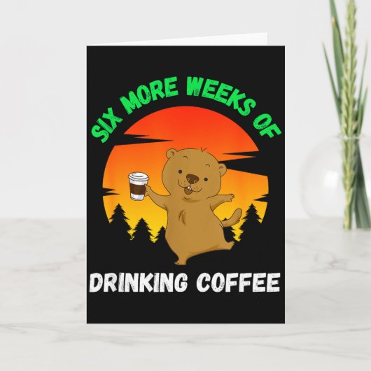 Grappige Retro Groundhog Day 2022 Meme, Koffie Dri Kaart (Voorkant)