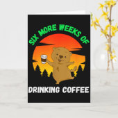 Grappige Retro Groundhog Day 2022 Meme, Koffie Dri Kaart (Gele Bloem)