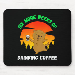 Grappige Retro Groundhog Day 2022 Meme, Koffie Dri Muismat