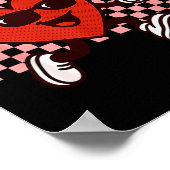 Grappige Retro Hart Grafische Basketbal Speler Kin Poster (Hoek)