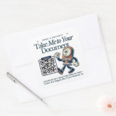 Grappige retro heeft notarismarketing nodig vierkante sticker (Envelop)