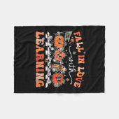 Grappige retro Herfst verliefd op het leren van po Fleece Deken (Voorkant (Horizontaal))