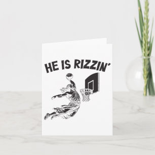Grappige retro hij is Rizzin Christelijk paasspele Kaart