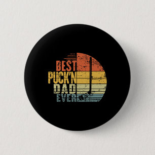 Grappige Retro Hockey Vader - Beste Puck'n Papa Oo Ronde Button 5,7 Cm