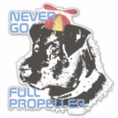 Grappige retro hond propeller pet gepersonaliseerd sticker (Voorkant)