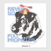 Grappige retro hond propeller pet gepersonaliseerd sticker (Vel)