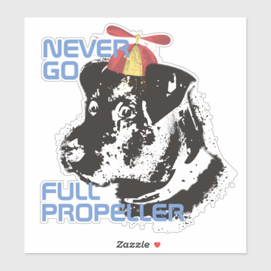 Grappige retro hond propeller pet gepersonaliseerd sticker (Vel)