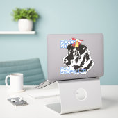 Grappige retro hond propeller pet gepersonaliseerd sticker (Laptop op bureau)