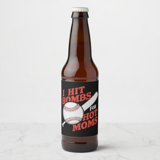Grappige Retro Honkbal Ik Sla Bombardementen Voor  Bier Etiket (Voorkant)