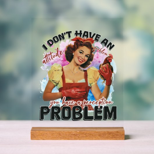 Grappige retro houding probleem dame acryl bord (Neutraal)