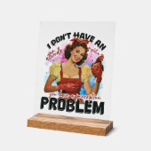 Grappige retro houding probleem dame acryl bord (Hoek)
