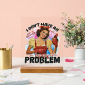 Grappige retro houding probleem dame acryl bord (Huwelijk)