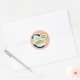Grappige Retro Huishoudelijke Apparaten Bruiloft S Ronde Sticker