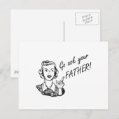 Grappige retro huisvrouw - ga je vader vragen! briefkaart (Voorkant / Achterkant)