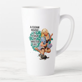 Grappige Retro Huisvrouw Humor Pin-up Art Latte Mok