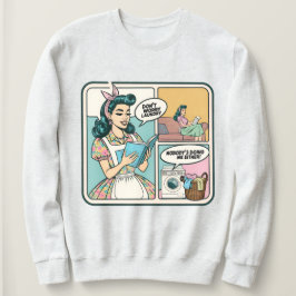 Grappige Retro Huisvrouw Sweatshirt - Volwassen Hu