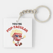 Grappige Retro Humor Cool Popcorn voor filmliefheb Sleutelhanger (Achterkant)