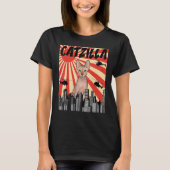 Grappige Retro Japans Catzilla Sphynx Kat T-shirt (Voorkant)